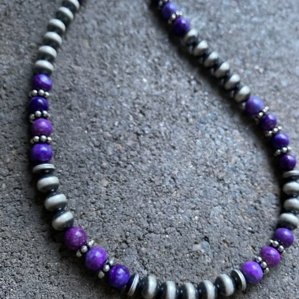 Sterlingsilver Sugilite W Pearlsbeadnecklace - image 6